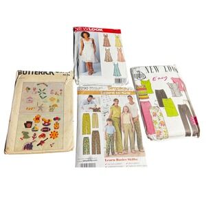 Vintage Pattern Lot of 4 Simplicity 2290 New Look 6244 6977 Butterick